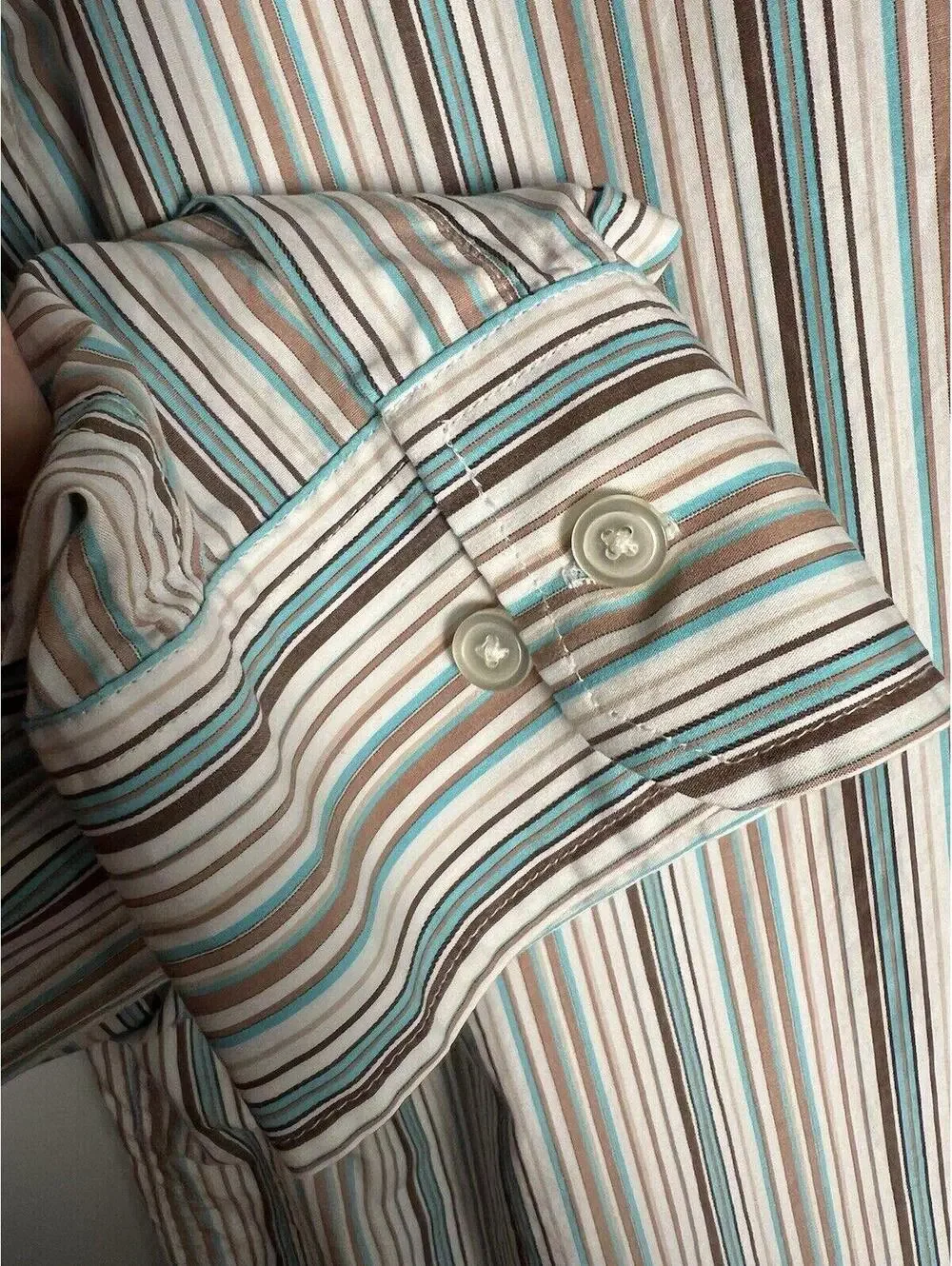 Banana Republic Dress Shirt XL 17 - 17.5  Men’s Striped Cotton Button Down EUC